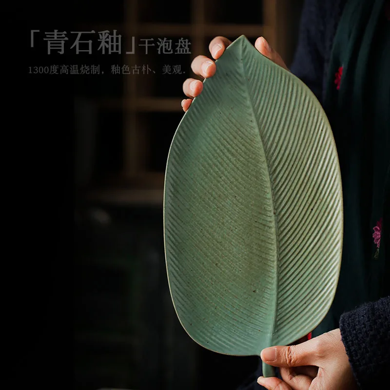 Japan Ceramic Tea Trays Handmade Tea Table Serving Tray Chinese Kung Fu