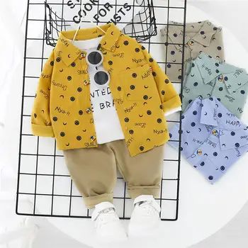 

New Brand Fashion Spring Autumn Children's Baby Boy Clothes printe hoodies jacket Pants 2PCS Kids Sports Set Clothing 0-5 years