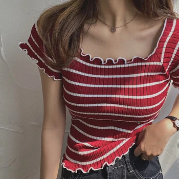 

Makuluya New Classic Women Basic Slim Chic Fashion Sexy Vintage Casual Sweet All-Match Knitted Sweaters Pullover T Shirt Tops L