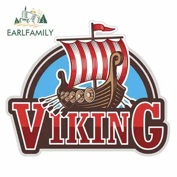 

EARLFAMILY 13cm x 10.7cm for Viking Ship Sport Logo Car Stickers and Decals Fashion Personality Creative Waterproof Decoration
