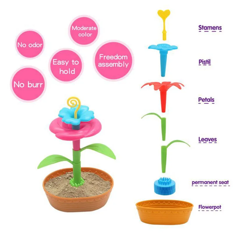 52/109/144pcs Set Girl's Build a Garden Flower Arrangement Toy Assemble Building Blocks DIY Handmade Small plants Gift Toys