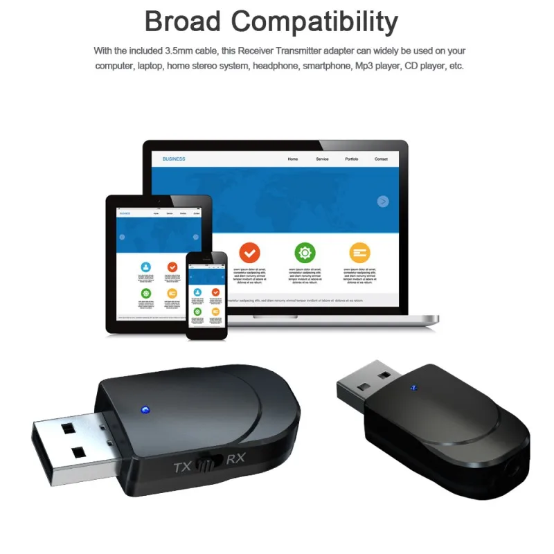 3 в 1 Bluetooth приемник передатчик Мини Bluetooth 5,0 аудио AUX RCA USB 3,5 мм разъем для ТВ ПК автомобильный комплект беспроводной адаптер