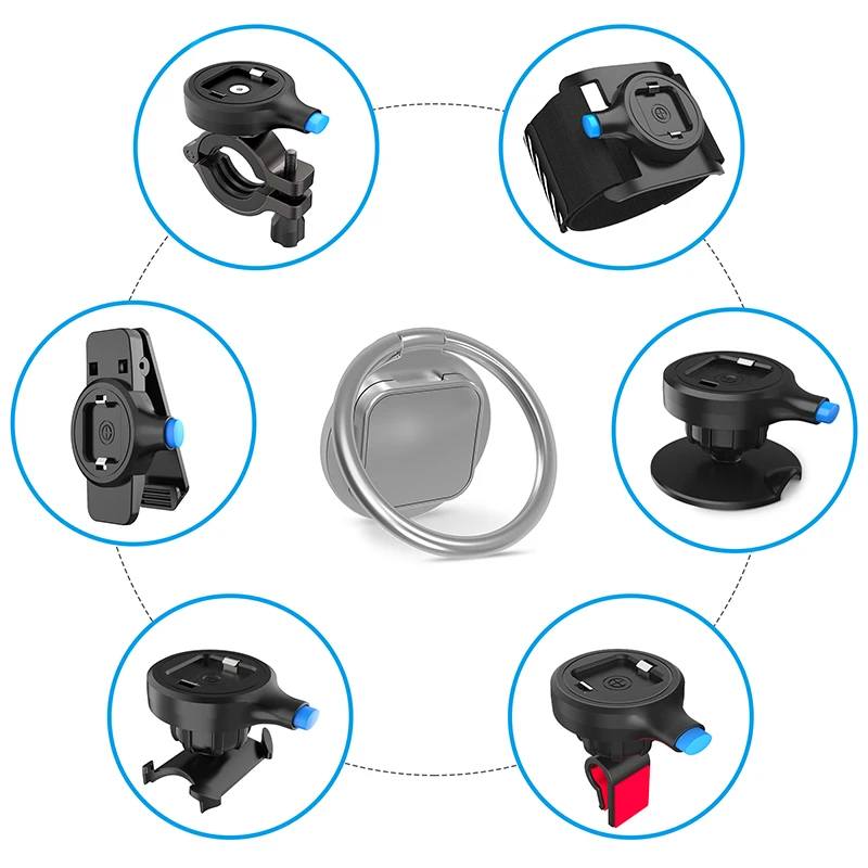 LINGYOU 범용 금속 마운트 어댑터, 다목적 휴대폰 홀더, 에어 벤트, 자동차, 자전거, 벨트 클립, 벽, 암밴드, 손목 밴드 마운트