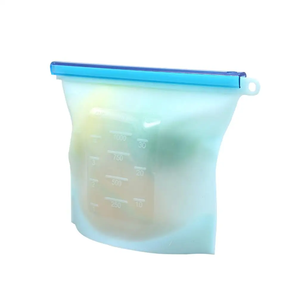 Мешки для хранения еды многоразовые портативные Ziplock упаковочный пакет сохранение продуктов в свежем состоянии герметичный мешок холодильник мясо Замороженные контейнеры - Цвет: Синий