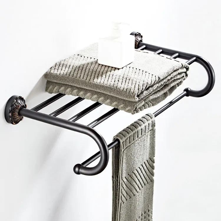 

John Obey Ware Copper Material Black And White with Pattern Towel Rack Towel Bar Black Bronze Brushed Craft Bathroom Hook Unit W
