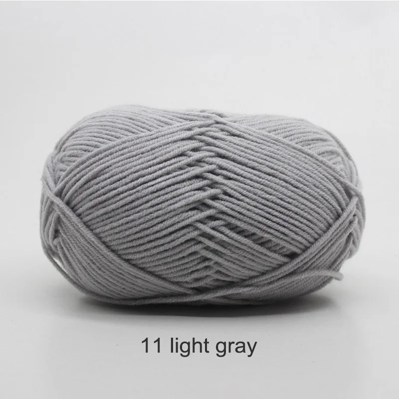 11 light gray DIY свитер вязальная пряжа вязаное одеяло игрушка хлопчатобумажная пряжа молочного цвета 50 г мягкие 22 цвета антистатические ручные вязальные принадлежности - Цвет: 11 light gray