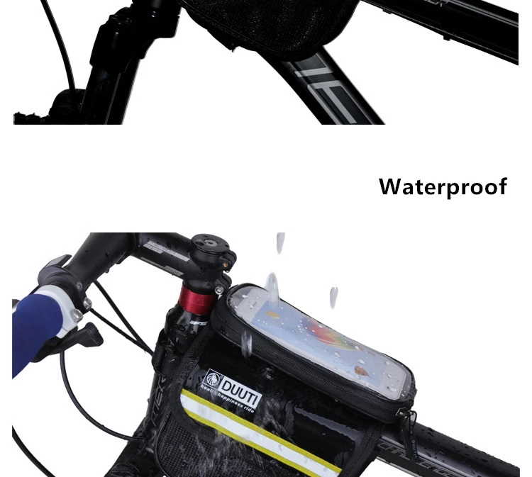 Велосипедная сумка с передней трубкой, сумки для седла Mtb, дорожные велосипедные сумки, водонепроницаемые нейлоновые светоотражающие полосы, держатель для телефона, велосипедные аксессуары