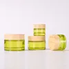 50pcs 10-50G Olive Green Mini Glass Empty Jar Pot Cosmetic Makeup Inner Lid Face Cream Lip Balm Container My Refillable Bottles 4