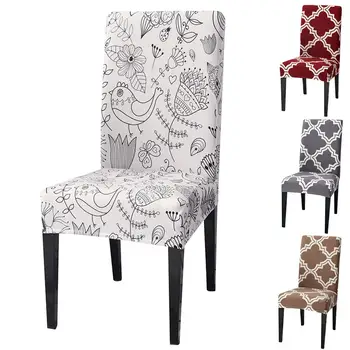 

Plaid Bird Elastic Slipcover Washable Restaurant Hotel Living Room Chair Cover Seat Case