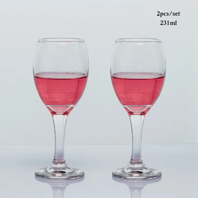 2pcs Goblet Wine Glass 650ml Kitchen Utensils Crystal Water Champagne Glasses Bordeaux Wedding Party Birthday Gift Lead-Free 2pcs-231ml