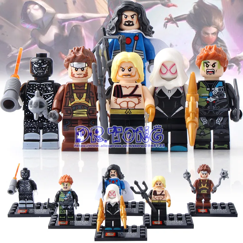 

Super Heroes action figures Deadpool Iron Man Spider-Man Thor Building Blocks Toys Gifts For Children gifts SY672 SY673