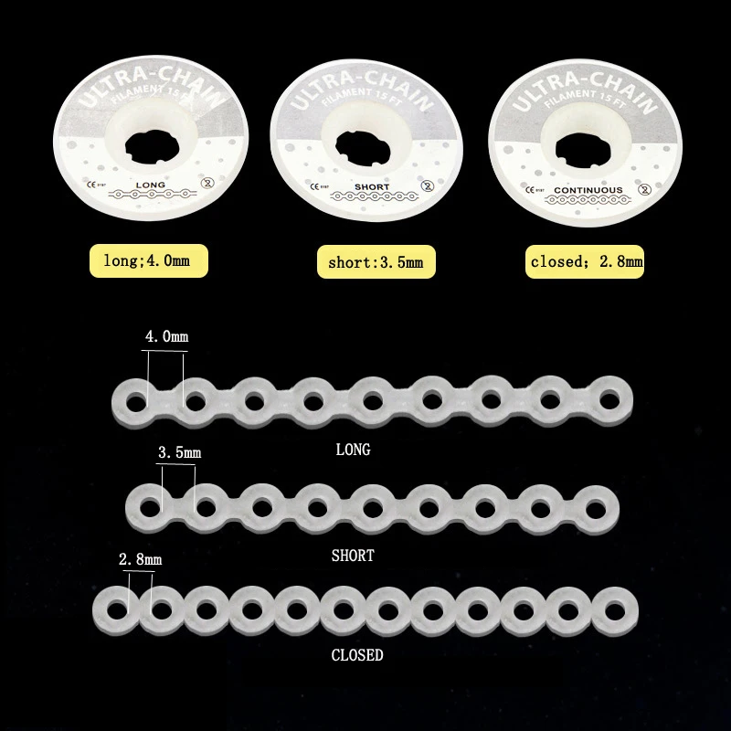 1 шт. Стоматологическая Ортодонтическая эластичная прозрачная Ультра Мощная цепочка, Резиновая лента, связка для здоровья зубов, инструмент для ортодонтии, эластичный материал