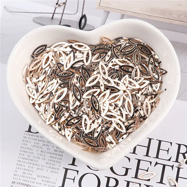 100Pcs/Pack 3*9MM Hollow Horse Eyes Sequins PVC Paillettes DIY Wedding Sewing Sequin Craft Garment Lentejuelas Accessories Champagne