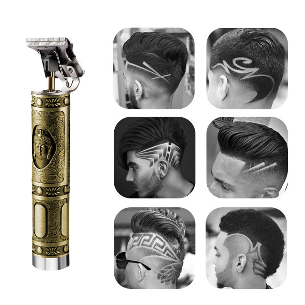 

KM-1974 Professional Hair Clipper Barber Carving Crafs Buddha Retro Cordless Trimmer Men T-shape Hair Cutting Machine