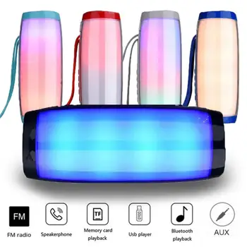 

Portable Speakers Bluetooth Column Wireless Bluetooth Speaker Powerful Outdoor Bass Speaker With LED Light Support AUX TF FM