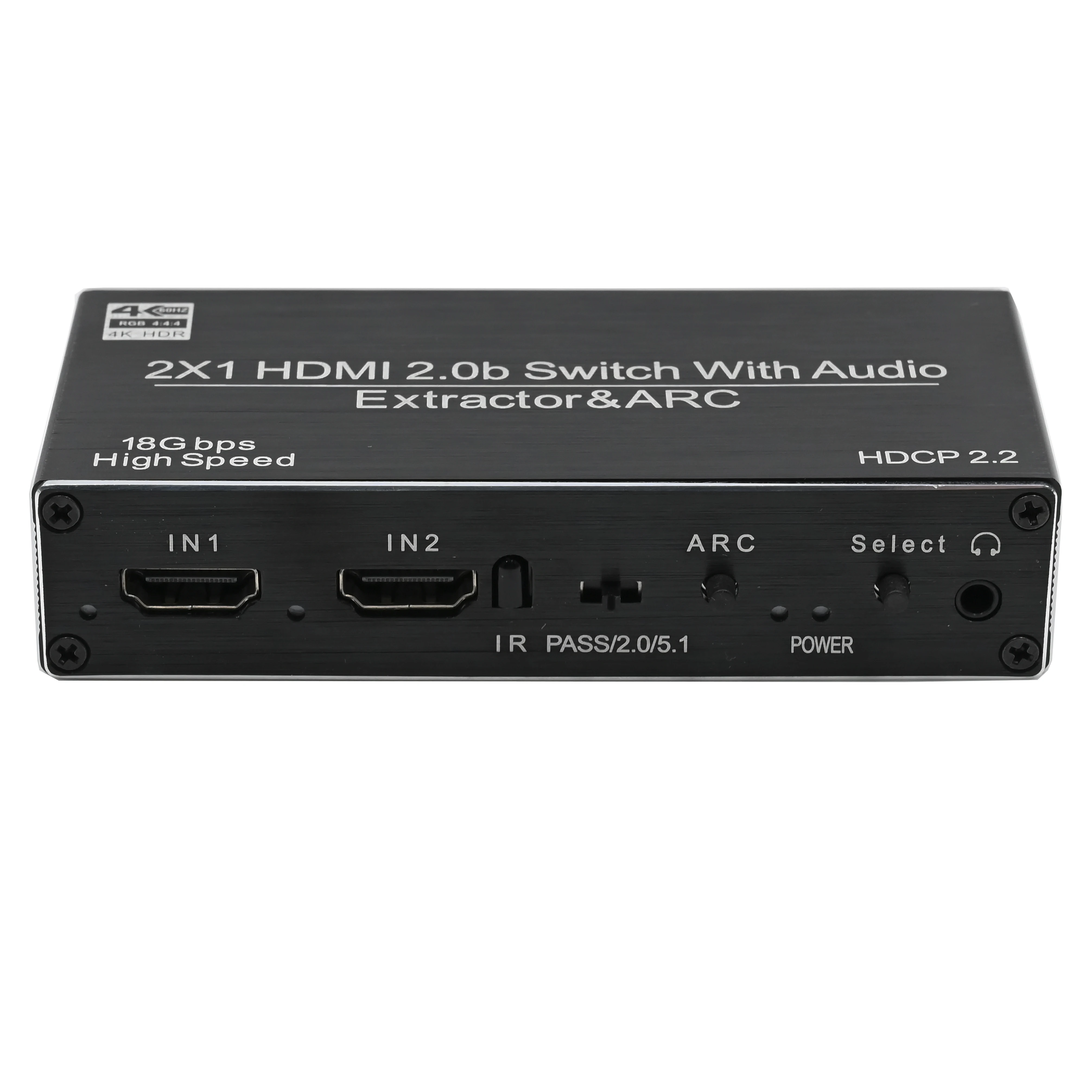  HDMI Switch 2x1 4K@60hz HDMI 2.0b Audio Extractor with Toslink Optical &RCA 4K SPDIF Coaxial Analog