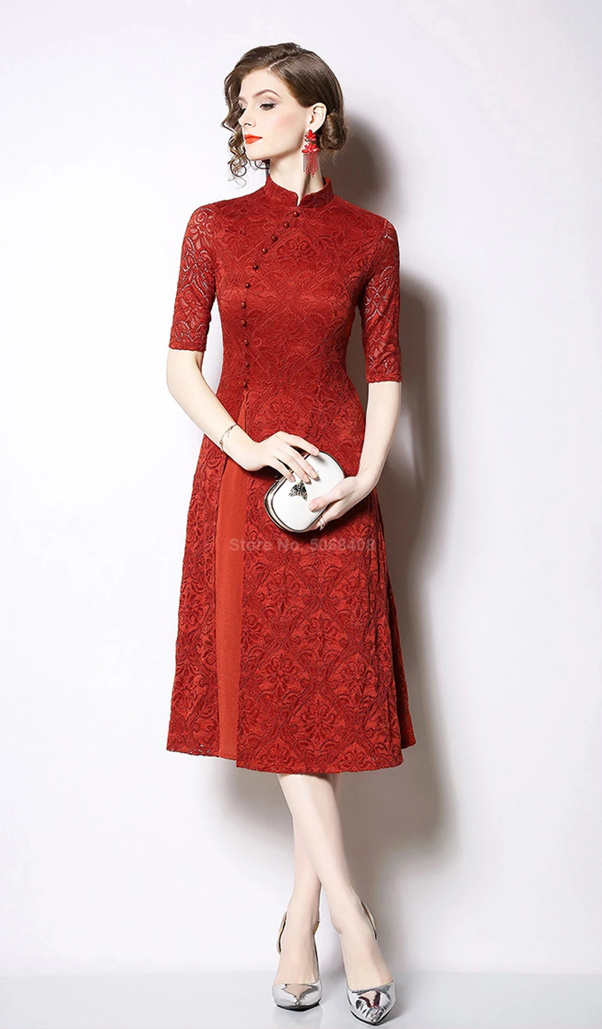 Китайский год традиционная одежда cheongsam платье для женщин банкет Vingtage Fanshion элегантное кружевное свадебное платье