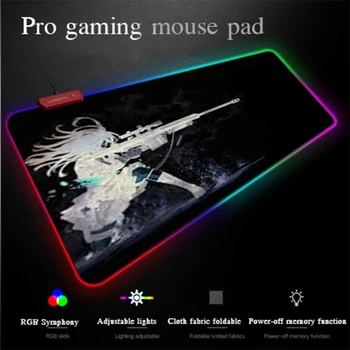 

Yuzuoan Anime Comfort Control Computer Keyboard Large Mouse Pad LED Lighting RGB Gaming Mouse Pad Custom RGB LOGO Picture Size