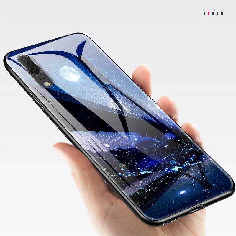 Чехол из закаленного стекла для huawei P20 P30 Lite Plus Honor 6X Nova3i P Smart+ Pro Y6 Y7 Prime Y9 Pro Soft TPU Coques
