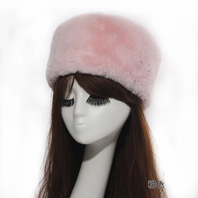 pink Qearlstar женские зимние шапки толстые пушистые искусственные меховые шапочки лыжные шапочки бомбер Русская Шапка ушные теплые меховые шапки Леопардовый принт ZKG21 - Цвет: pink