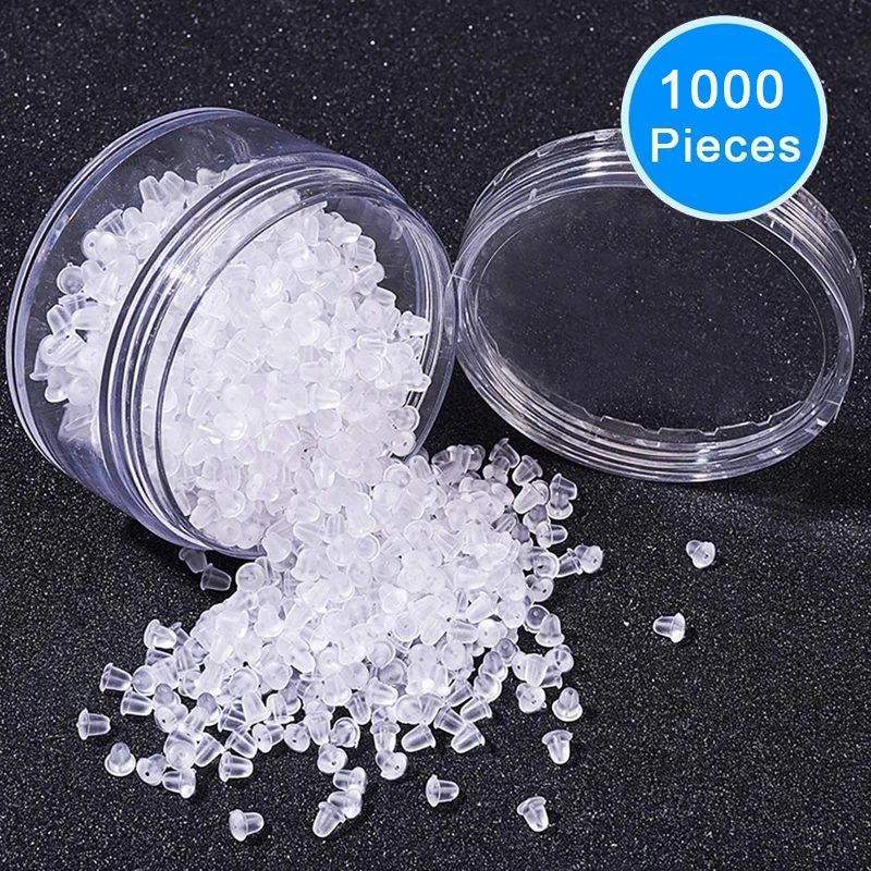 Tapones para los oídos de goma y silicona blanda para pendientes, 1000 Uds.