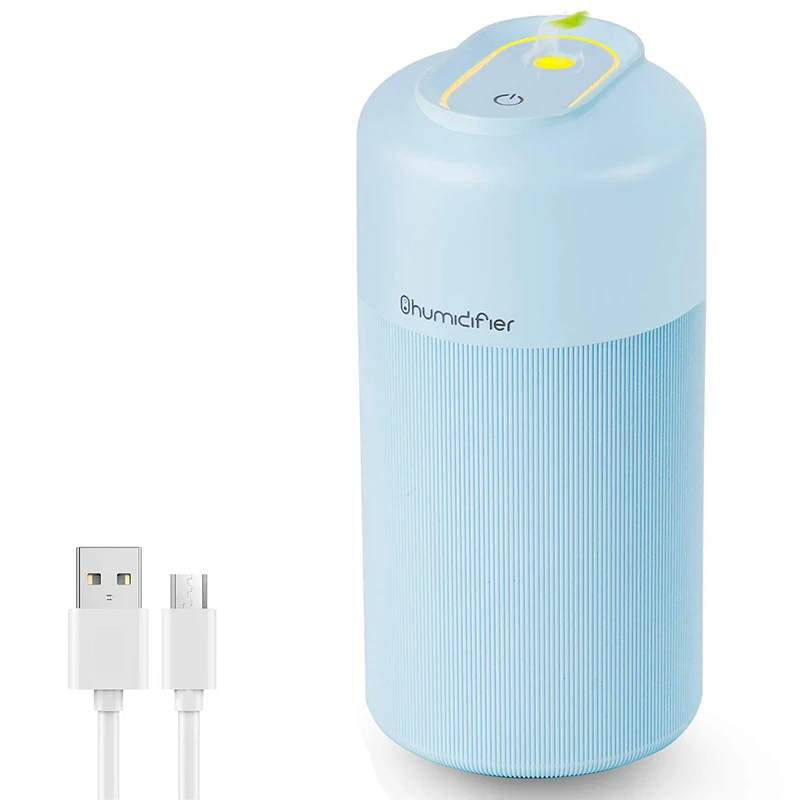 

USB Portable Mini Personal Humidifier, 350Ml Cool Mist Car Humidifier with 7 Colors Night Light, Waterless Auto Shut-Off & Quiet