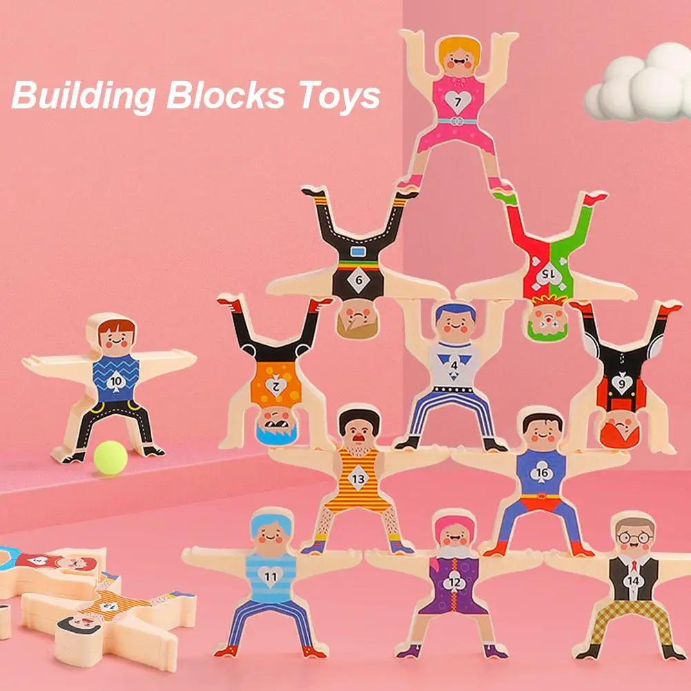 Tianliang Giocattoli impilabili in plastica 16 pz/set gioco per bambini acrobatico Troupe bilanciamento giocattolo giochi impilabili Hercules