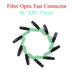 10-400Pcs Embedded Fiber Optic Fast Connector APC SC Plug Single-mode Fiber Optic Adapter Quick Field Assembly 55mm/2.17in