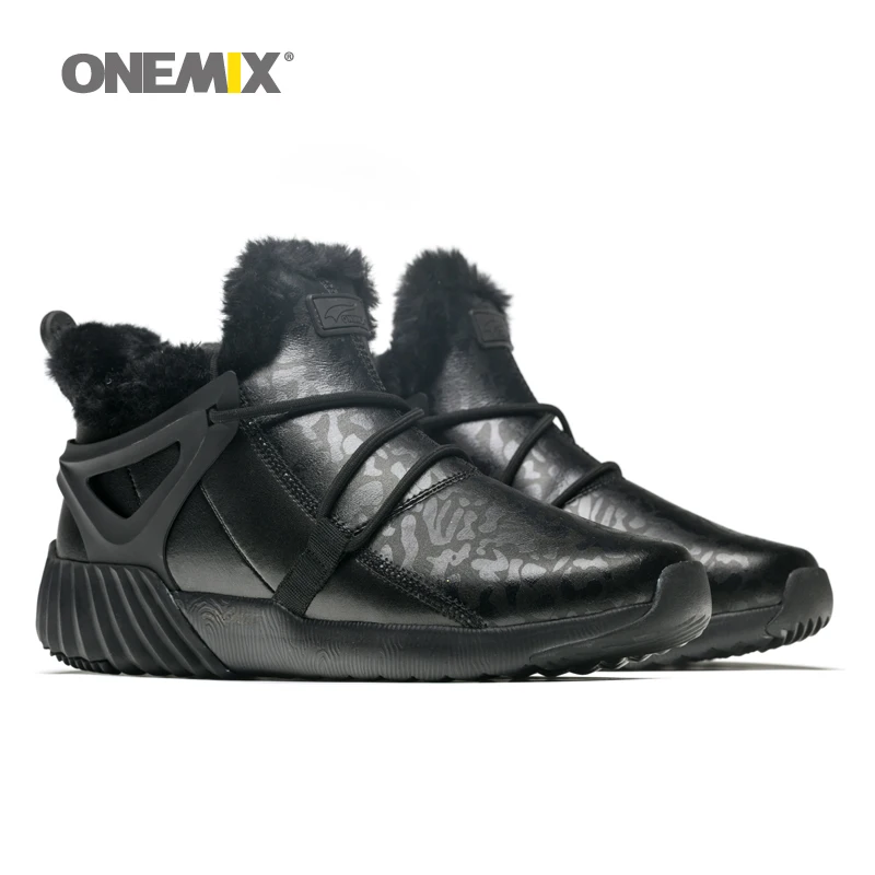 ONEMIX Для мужчин кроссовки обувь зимние ботинки Утепленная одежда Нескользящие Водонепроницаемый Спорт на открытом воздухе горные ботинки удобные Для мужчин треккинг