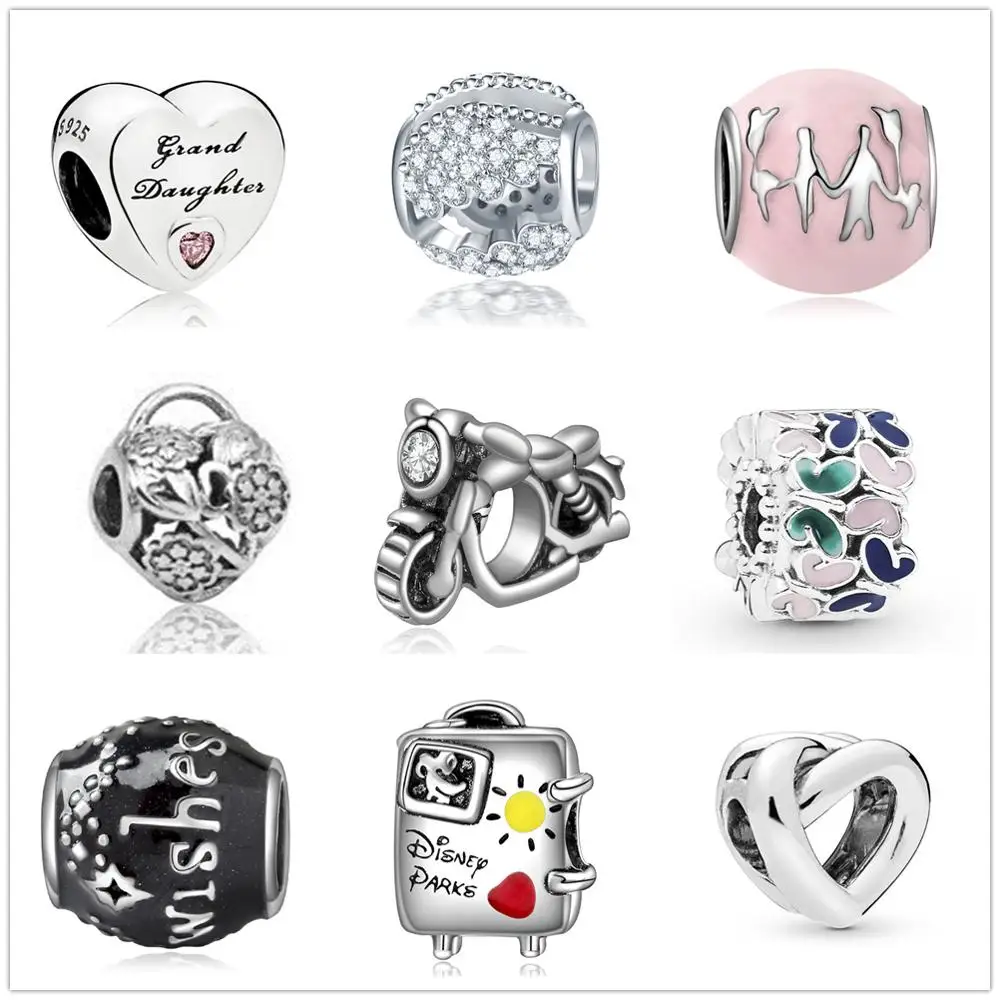 

New Original Free Shipping Colorful Drill Diy Bead Fit Original Pandora Charms Bracelet for Women Jewelry Fashion Accessory