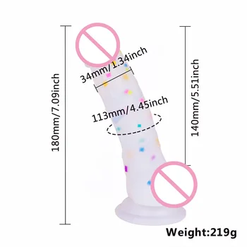 Rainbow Transparent Dildo Woman Sex Toys for Adults Suction Cup Penis Anal Dildo Cock Big Dildo Penis for Women Dildo Lesbian 2