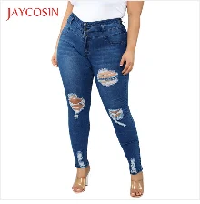 Jaycosin, рваные джинсы для женщин, с карманами, с дырками, стрейчевые, эластичные, узкие брюки, пуш-ап, с высокой талией, джинсы, mujer 87