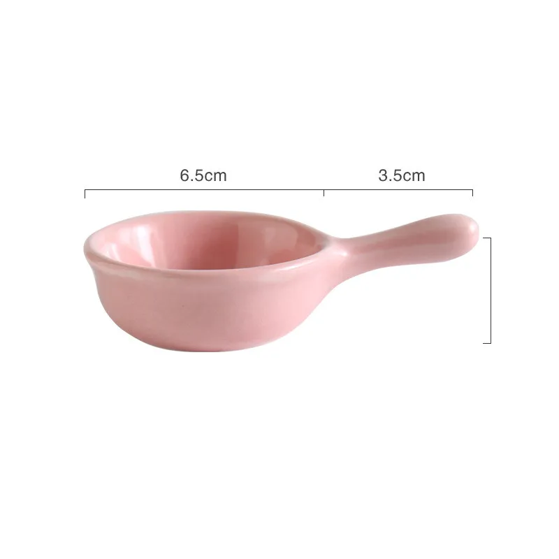 Японское керамическое блюдо для соуса с круглой ручкой фарфоровая мини тарелка