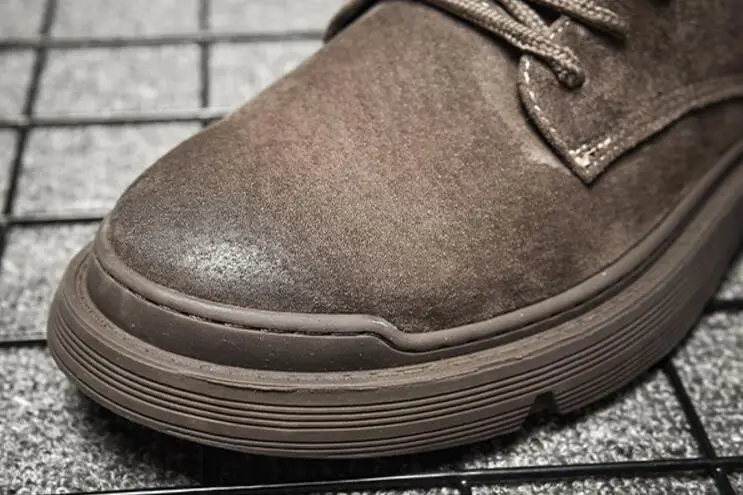 Мужские ботинки; модные ботинки с круглым носком; botas hombre bancas; замшевые кожаные ботинки на шнуровке; Zapatos De Hombre; мужские ботинки