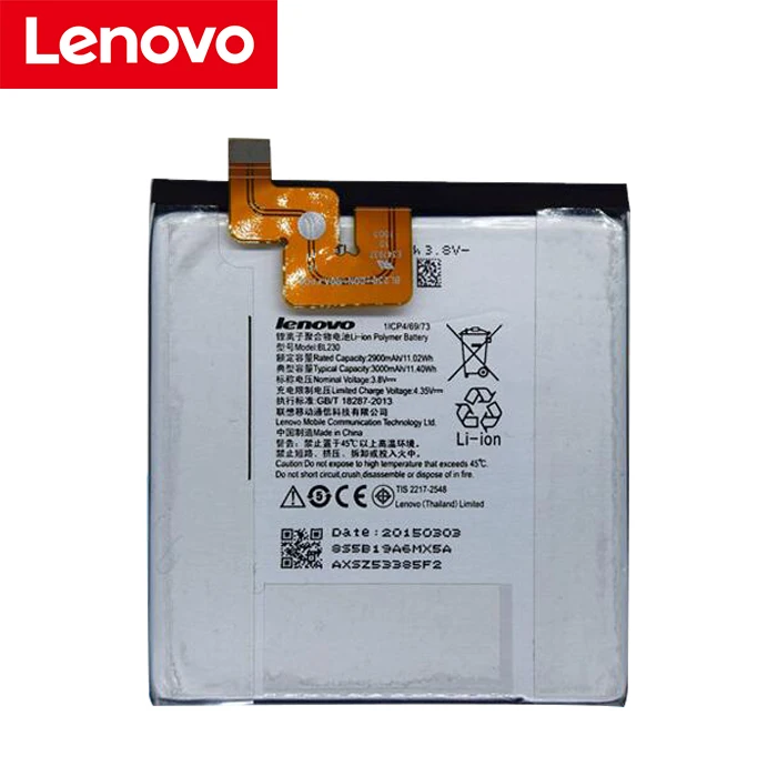 Lenovo 100% оригинал 3000 мАч BL230 батарея для lenovo Vibe Z2 k920 mini Z2W Z2T телефон новейшее производство высокое качество батарея