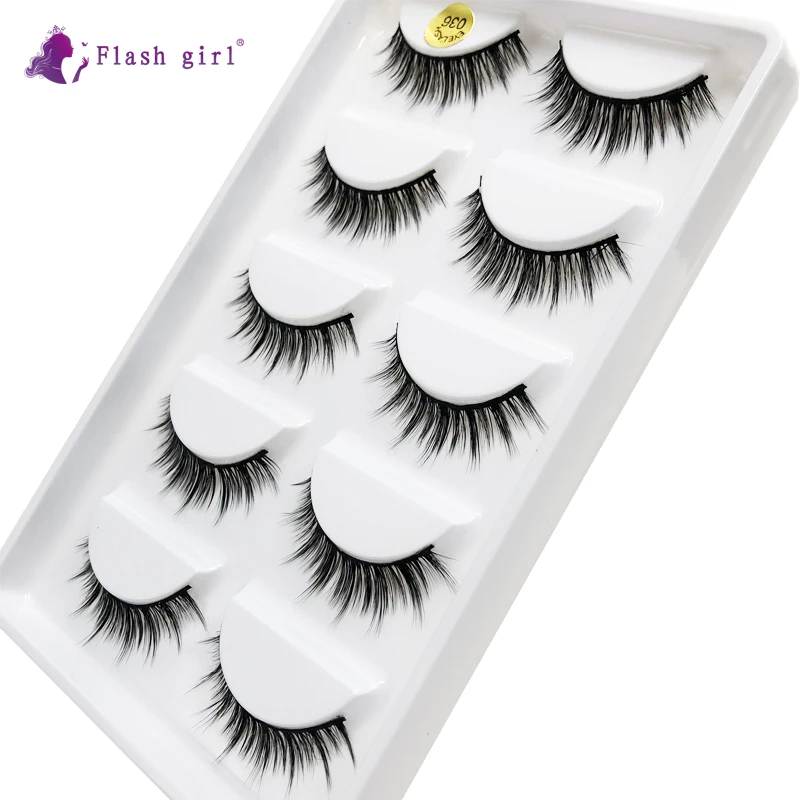 

Flash girl The newest 036 100% handmade 5pais 3D mink Eyelashes comfort false Eyelashes .