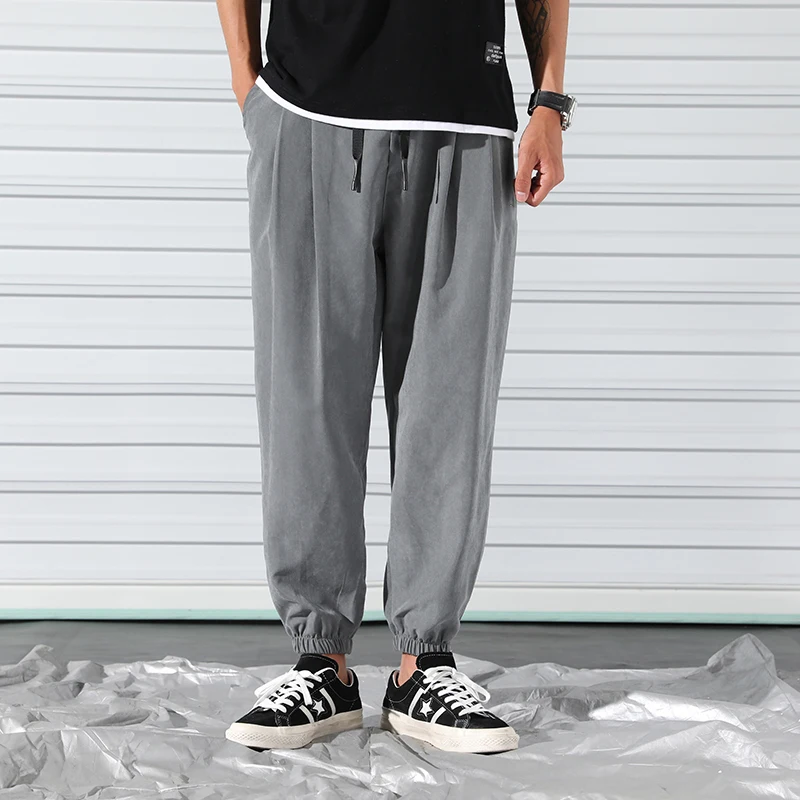 Grey VOGUELEIO модный спортивный костюм брюки хлопчатобумажные спортивные брюки мужские джоггеры длинные брюки Новые прямые брюки Мужская одежда для фитнеса 3XL - Цвет: Grey