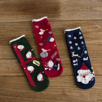 

Thicken Multi-Color Socks Christmas Women Comfort Cotton Print Winter Casual Warm Lovely Funny Women's Socks skarpety damskie