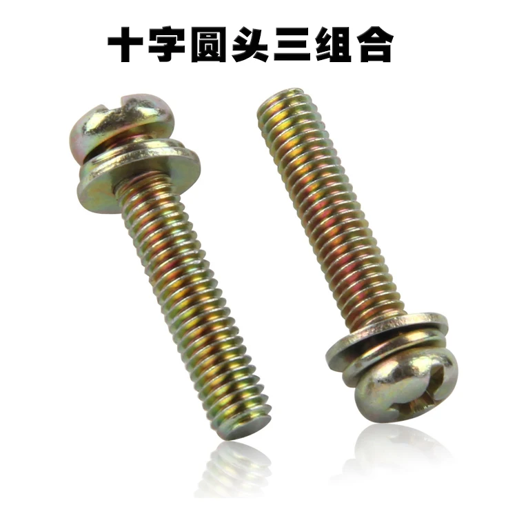 

350pcs M3 DIN6900 ISO10664 Cross Recessed Small Pan Head Screw Single Coil Spring Lock Washer Assemblies Color Zinc Plated