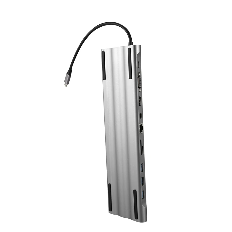 USB C концентратор 11 в 1 USB-C док-станция для ноутбука с гигабитным кабелем Ethernet 4K HDMI