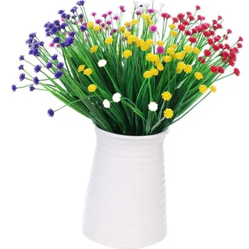 

11Pcs Fake Stargrass (7 stems/bunch) 11.81" Length Simulation Plastic Gypsophila for Wedding Home Decorative Artificial Flowers