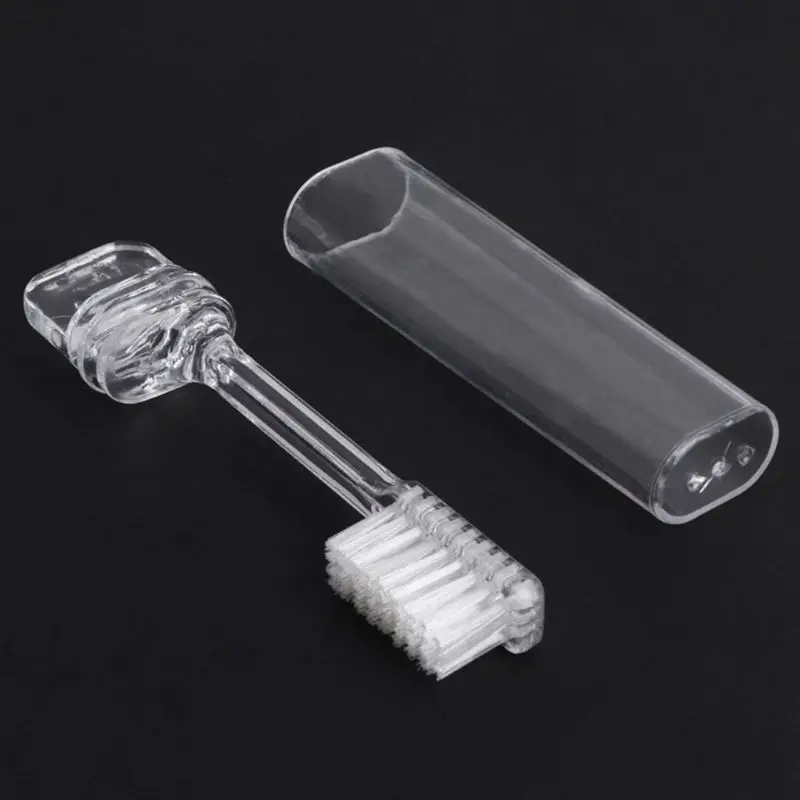 10 шт прозрачная портативная Одноразовая Пластиковая Складная зубная щетка с мягкой щетиной R3MF