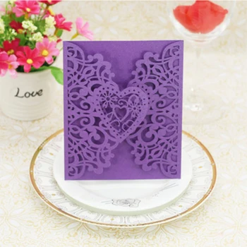 

25pcs New Year Greeting Cards Heart-shaped Hollow Creative Birthday card Wedding Invitation Card Wedding Decoration 5Z