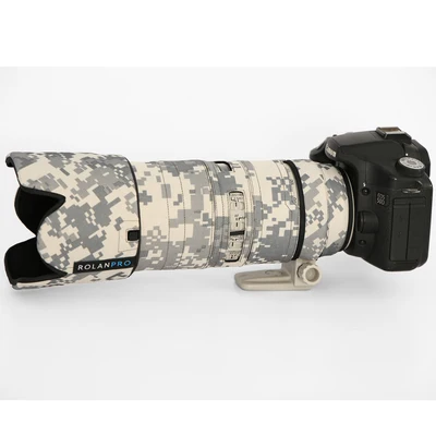 Gray camouflage Линзы rolanpro камуфляжное пальто дождевик для Canon EF 70-200 мм F2.8 L IS II USM объектив защитный чехол для Canon SLR объектив камеры - Цвет: Gray camouflage
