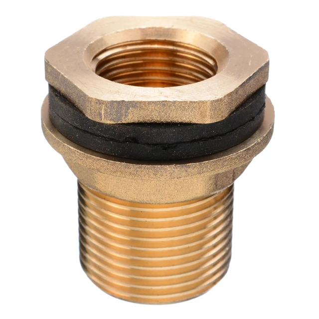 1/2 "Női 3/4" Férfi Soild Sárgaréz Víztartály Csatlakozója A Válaszfal -Illesztő Tartály Tömlő Adapter Az Akvárium Légszivattyú -Készleteihez