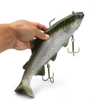 

30cm/170g Big Size Simulate Fish Lure Deep Sea Fishing Lures 3D Eyes & Fins Artificial Soft Swimbaits