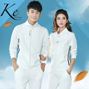 

NE New Sport clothes 2020 men women set jacket sweater fashion white black striped couple man woman running jogging