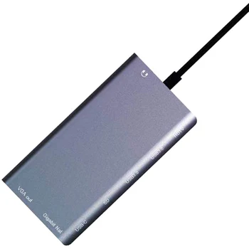 

USBC to Rj45 Lan 4K HDMI VGA 2USB 3.0 SD Card Slot Reader 8 in 1 Type C Dock Adapter Hub for Samsung Huawei