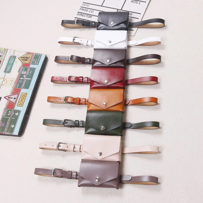Solid Cow Leather WOmen Mini Fanny Packs Genuine Leather Lipstick Money Waist Packs Female Plus Size Waist Belt WIth Bag