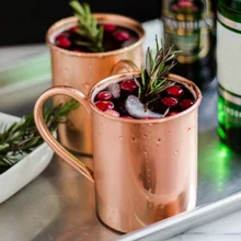 

Hot Pure Copper Mug Creative Coppery Handcrafted Lemonade Beer Mule Cocktail Cup For Restaurant Bar Drinkware Party Kitchen
